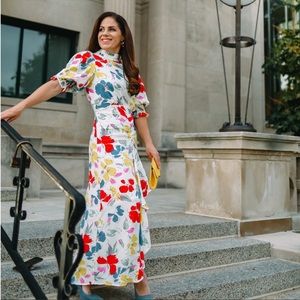 EUC RIXO for Target Floral White Dress Size 10